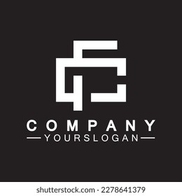 Letras alfabetas con el logotipo de monograma CF, FC, C y F, diseño de icono de letra blanca elegante y profesional sobre fondo negro.