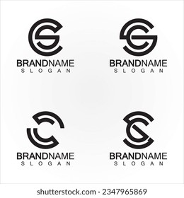 Alphabet letters monogram logo CS,SC,S and C, elegant and Professional letter icon design 