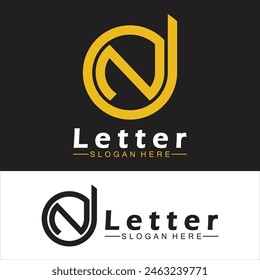 Letras del alfabeto monograma logo DN, ND, D y N, elegante y Profesional letra icono diseño