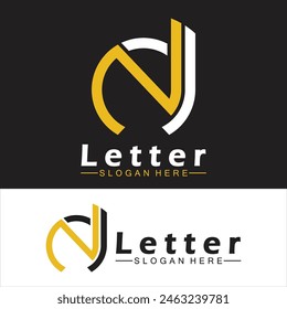Alphabet letters monogram logo  DN, ND, D and N, elegant and Professional letter icon design