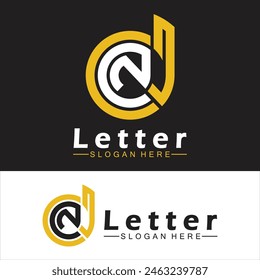 Alphabet letters monogram logo  DN, ND, D and N, elegant and Professional letter icon design