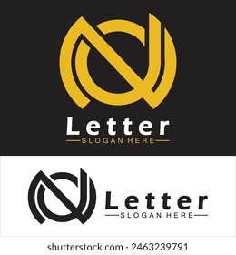 Letras del alfabeto monograma logo DN, ND, D y N, elegante y Profesional letra icono diseño