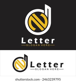 Letras del alfabeto monograma logo DN, ND, D y N, elegante y Profesional letra icono diseño