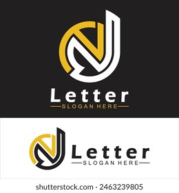 Alphabet letters monogram logo  DN, ND, D and N, elegant and Professional letter icon design