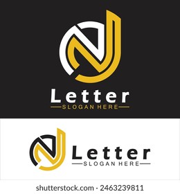 Alphabet letters monogram logo  DN, ND, D and N, elegant and Professional letter icon design