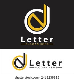 Alphabet letters monogram logo  DN, ND, D and N, elegant and Professional letter icon design