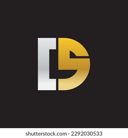Alphabet letters monogram logo DS,SD,S and D, elegant and Professional letter icon design on black background.