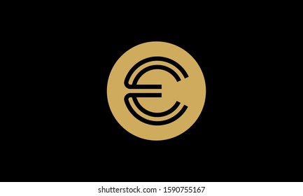 Alphabet letters monogram logo E