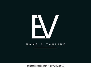 Alphabet letters monogram logo EV or VE