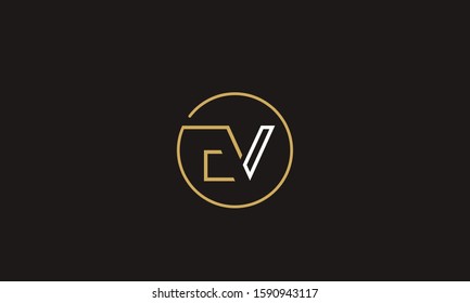 Alphabet letters monogram logo EV,VE,E and V