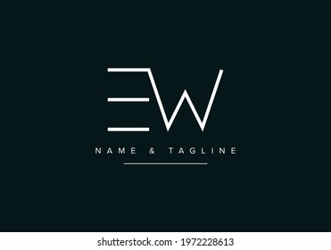 Alphabet letters monogram logo EW or WE