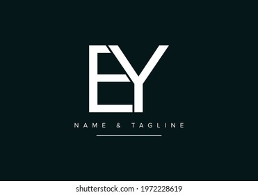 Alphabet letters monogram logo EY or YE