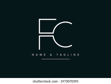 Alphabet letters monogram logo FC or CF