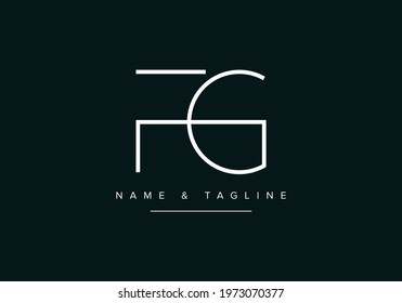 Alphabet letters monogram logo FG or GF