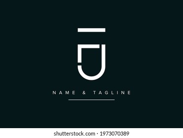 Alphabet letters monogram logo FJ or JF