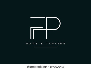 Alphabet letters monogram logo FP or PF