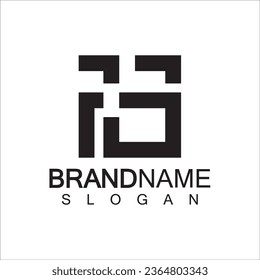 Alphabet letters monogram logo FS  elegant and Professional black color letter icon design 