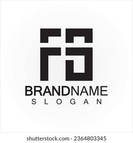 Cartas alfabéticas logotipo de monograma FS diseño de iconos de letras en color negro elegante y profesional 