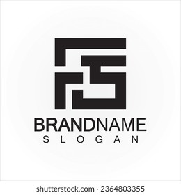 Alphabet letters monogram logo FS  elegant and Professional black color letter icon design 
