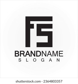 Cartas alfabéticas logotipo de monograma FS diseño de iconos de letras en color negro elegante y profesional 