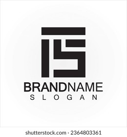 Cartas alfabéticas logotipo de monograma FS diseño de iconos de letras en color negro elegante y profesional 