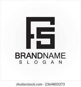 Cartas alfabéticas logotipo de monograma FS diseño de iconos de letras en color negro elegante y profesional 