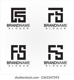 Alphabet letters monogram logo FS  elegant and Professional black color letter icon design 