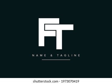 Alphabet letters monogram logo FT or TF