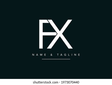 Alphabet letters monogram logo FX or XF