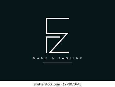 Alphabet letters monogram logo FZ or ZF