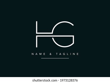Alphabet letters monogram logo GH or HG