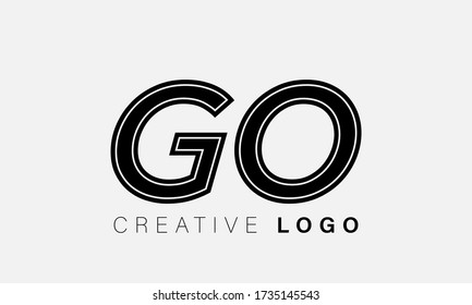 Alphabet letters monogram logo GO,OG,O and G
