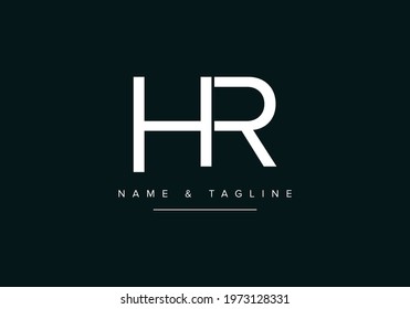 Alphabet letters monogram logo HR or RH