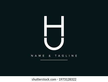 Alphabet letters monogram logo HU or UH