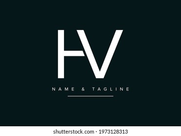 Alphabet letters monogram logo HV or VH