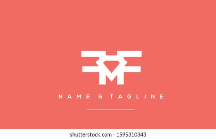 Alphabet letters monogram logo icon FF with a diamond in the middle 