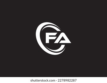 Letras alfabéticas icono de logotipo de monograma diseño FA