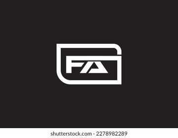 Letras alfabéticas icono de logotipo de monograma diseño FA