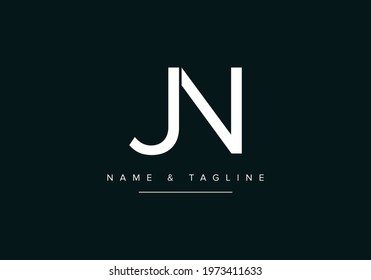 Alphabet letters monogram logo JN or NJ