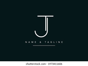 Alphabet letters monogram logo JT or TJ
