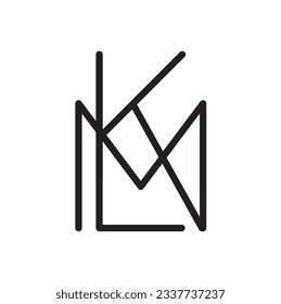 Alphabet Letters Monogram Logo KLM