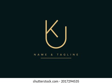Alphabet letters monogram logo KU or UK
