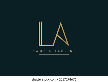 Alphabet letters monogram logo LA or AL