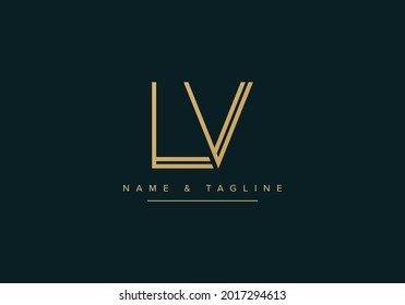 Alphabet letters monogram logo LV or VL