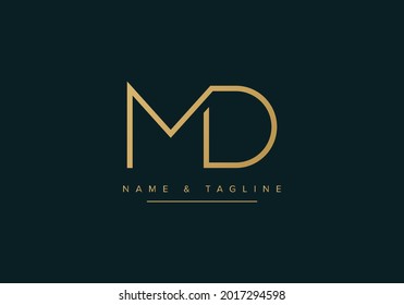Alphabet letters monogram logo MD or DM