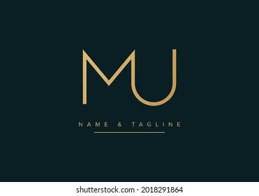 Alphabet letters monogram logo MU or UM