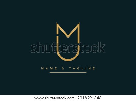 Alphabet letters monogram logo MU or UM