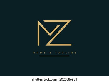 Alphabet letters monogram logo MZ or ZM