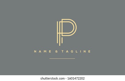 Alphabet letters monogram logo P