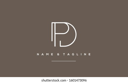 Alphabet letters monogram logo PD,DP,P and D